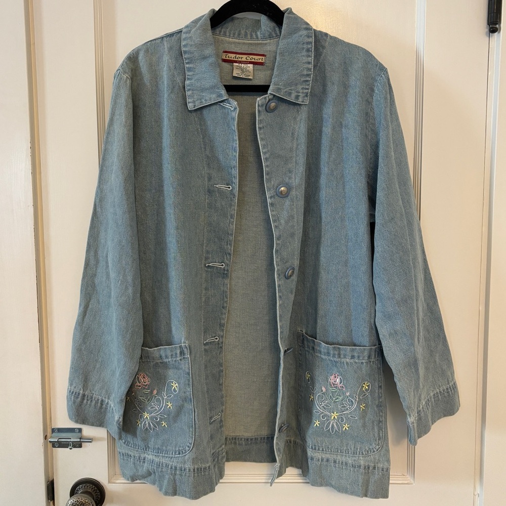 Embroidered denim shirt/jacket